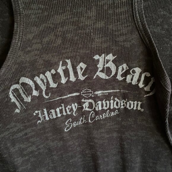 Rare Harley Davidson Myrtle Beach  skull fitted tank top - Picture 9 of 10